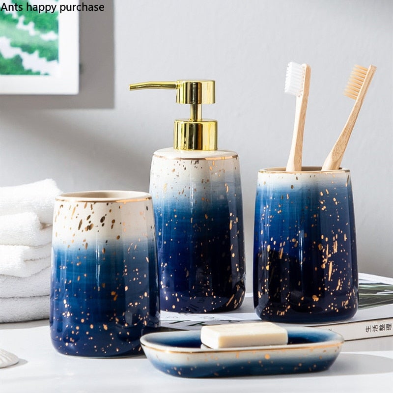 Deep Blue Bathroom Accessoiries