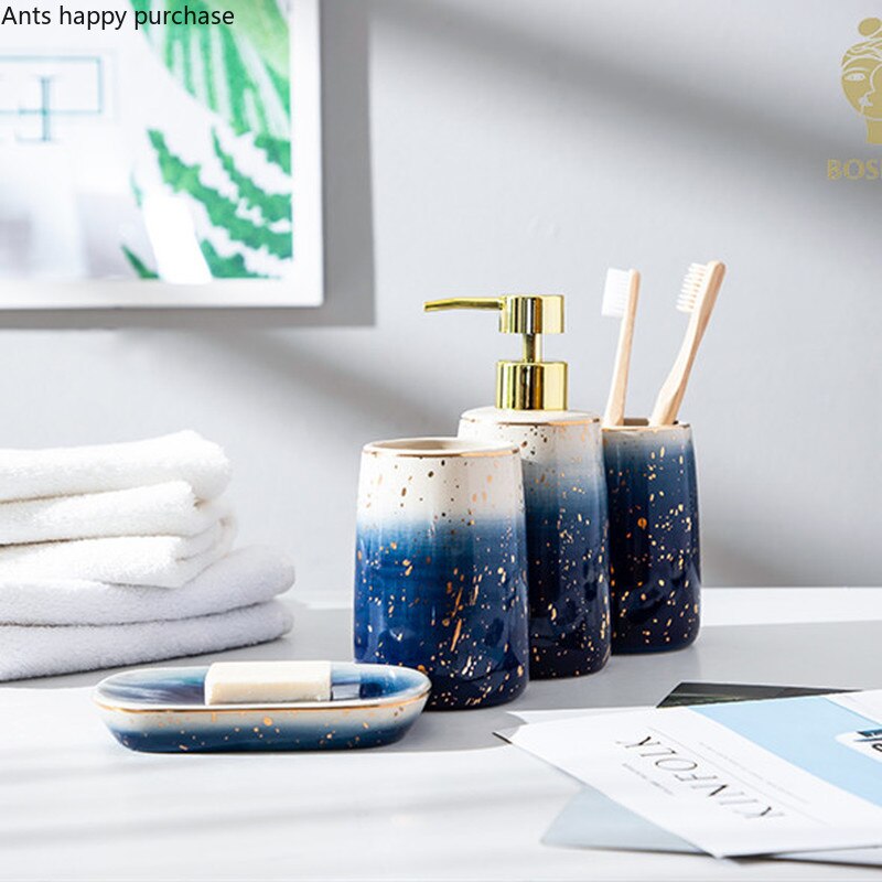 Deep Blue Bathroom Accessoiries