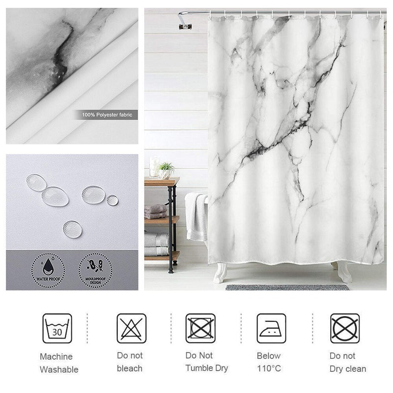 Marble Shower Curtain Set