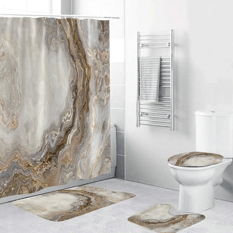 Noble Marble Shower Curtain Set