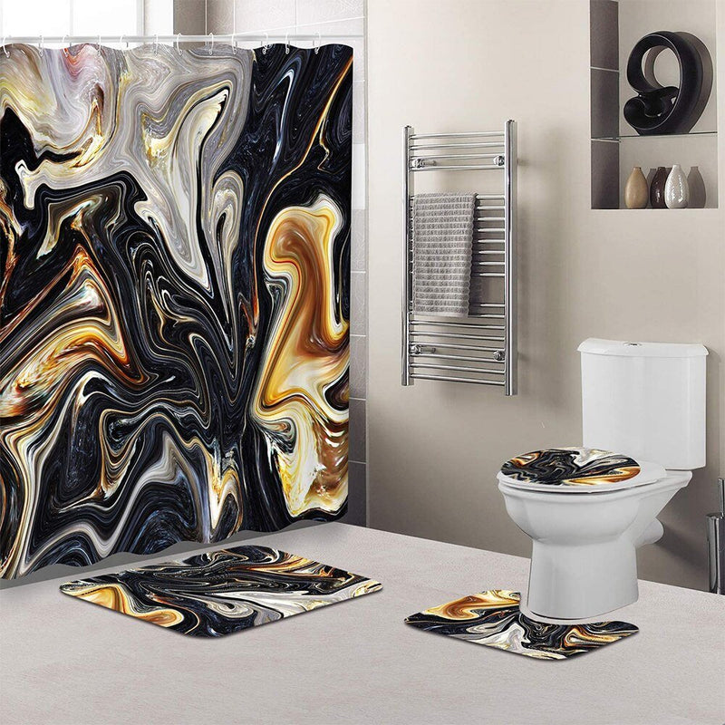 Negro Ibiza Shower Curtains set