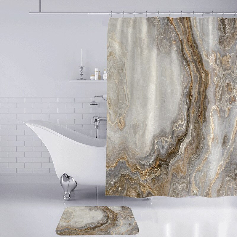 Noble Marble Shower Curtain Set