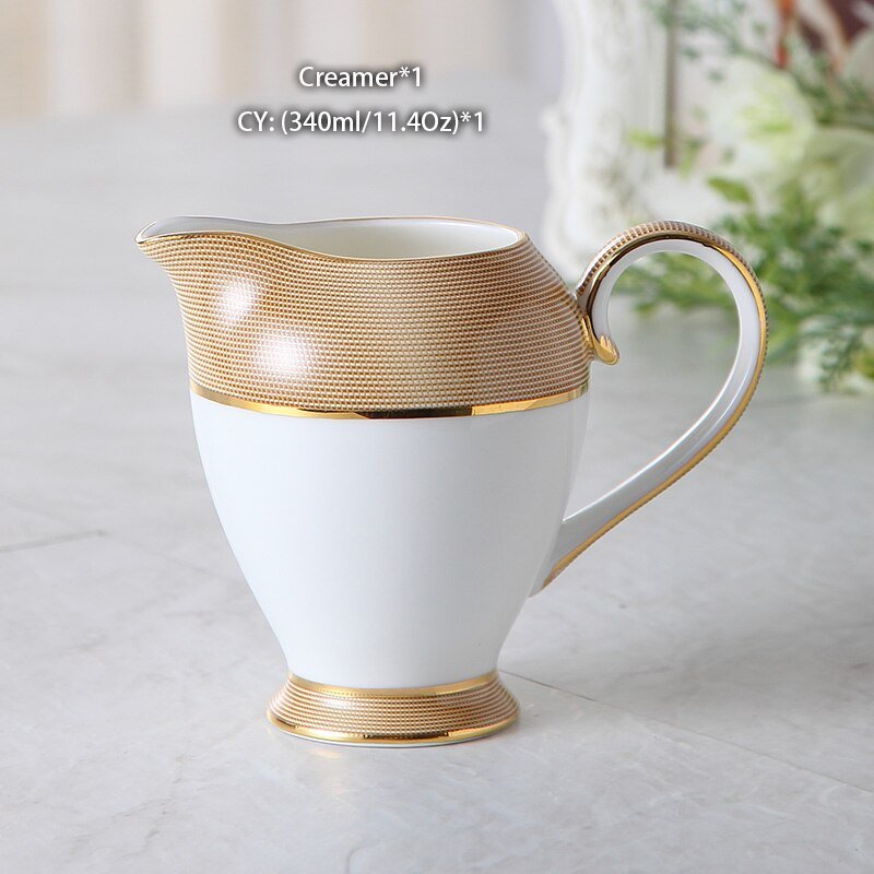 Luxury Gold Bone China Coffee Set Porcelain Tea Set Advanced Cup Ceramic Mug Pot Sugar Bowl Creamer Teapot Drinkware Coffeeware